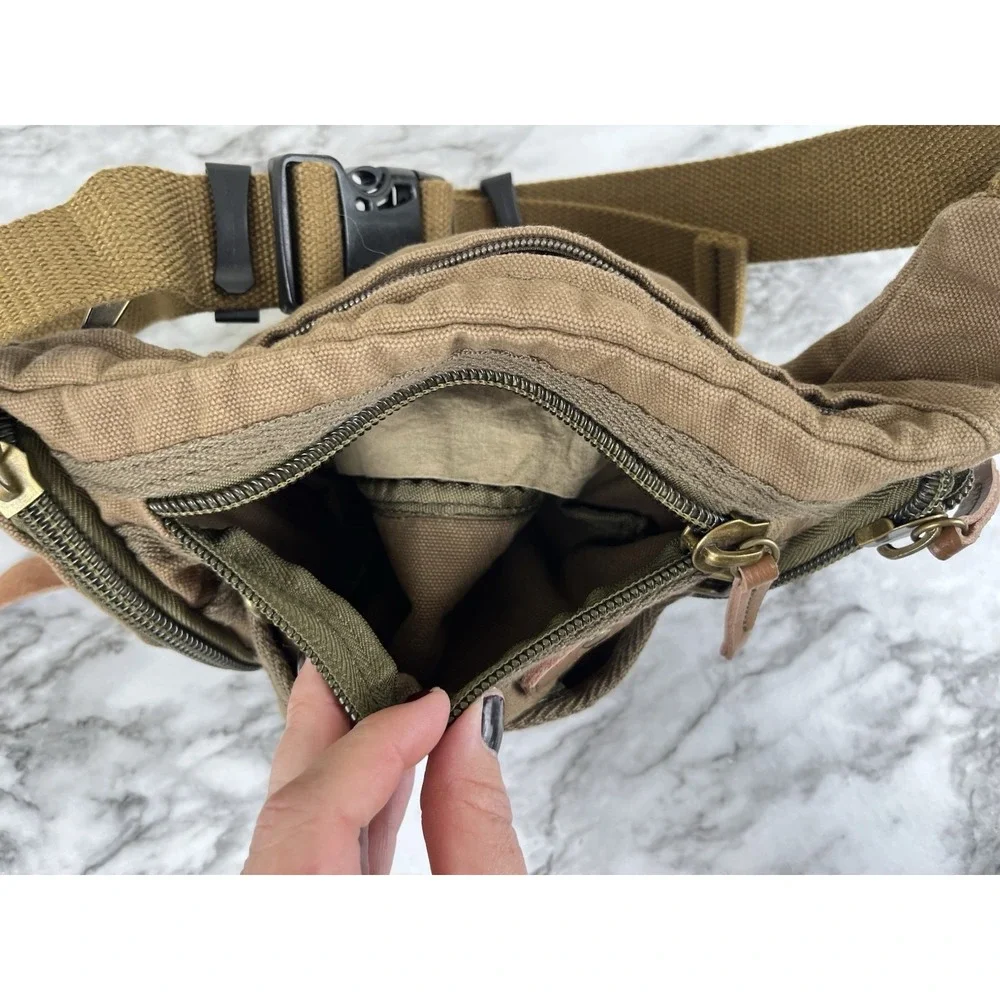 Vagabond Traveler Canvas Waist Bag Boho Festival Outdoor Active